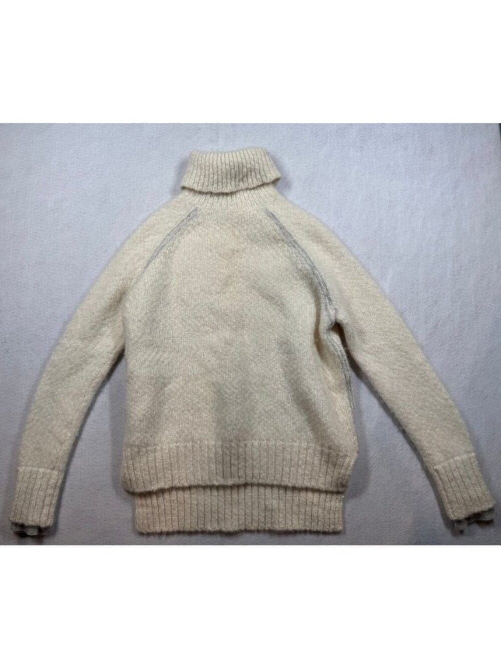 J.Crew Alpaca Merino Wool Cashmere Turtleneck Sweater Ivory Cream Womens Small S